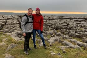 Pete Boddy and his wife Di at Malham Cove.