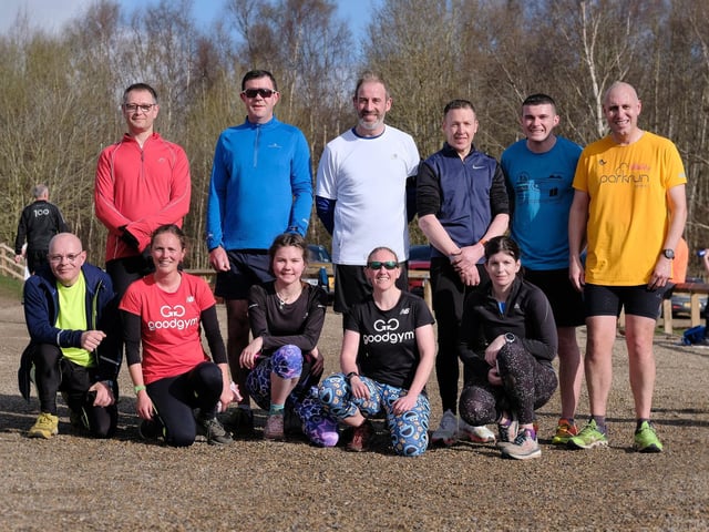 All smiles after the finish-line at North Yorkshire Water Park Parkrun