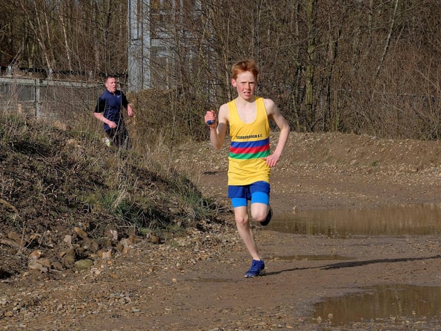 A Scarborough AC junior in action at the North Yorkshire Water Park Parkrun