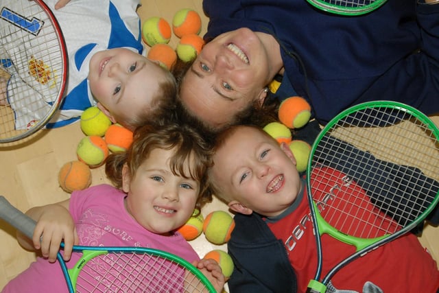 Tennis for Tots at Hunmanby Hall; back, Charlie Colley, Katy Stringer; front Katie Green and Adam Hutchinson.