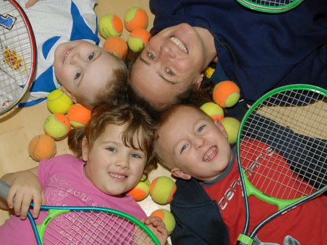 Tennis for Tots at Hunmanby Hall; back, Charlie Colley, Katy Stringer; front Katie Green and Adam Hutchinson.
