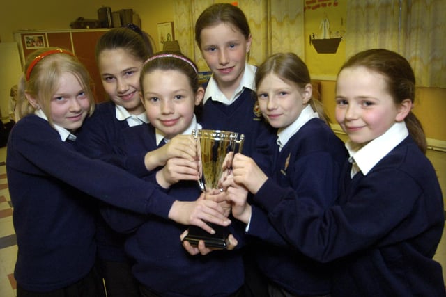 Girls Brigade trophy winners, from left, Laura Cleminson, Adele Nawn, Sophie Gamble, Lucy Brown, Kayleigh Worth and Alyssa Sanchez.