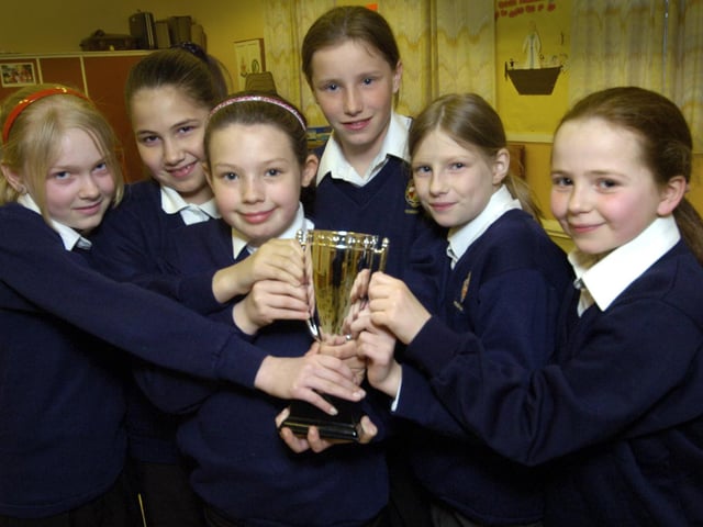 Girls Brigade trophy winners, from left, Laura Cleminson, Adele Nawn, Sophie Gamble, Lucy Brown, Kayleigh Worth and Alyssa Sanchez.