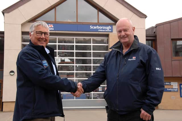 Andy Volans (Left) has handed over to Roger Buxton - pic:Dave Barry