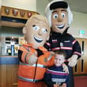 Paramedic Polly and Pilot Percy surprised Jaxon at Scarborough Rugby Club
