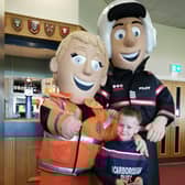 Paramedic Polly and Pilot Percy surprised Jaxon at Scarborough Rugby Club