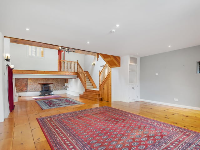 A long view of the stylish, open plan interior.
