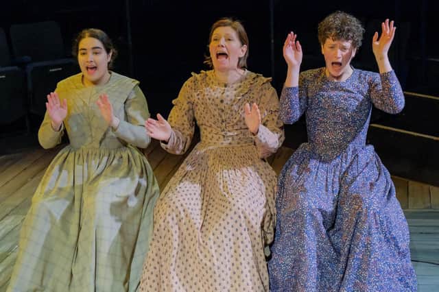 Nia Gandhi, Sarah Groarke and Zoe West in Jane Eyre at the Stephen Joseph Theatre in Scarborough