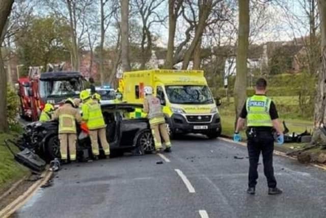 Emergency services at the crash last year.