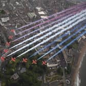 The hosting by Scarborough of a national Armed Forces Day in 2020 was postponed; instead the Red Arrows flew over to pay tribute to the armed forces. (Photo: MoD/Crown copyright)
