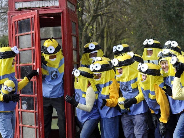There seemed to be a queue for the telephone box in 2014.