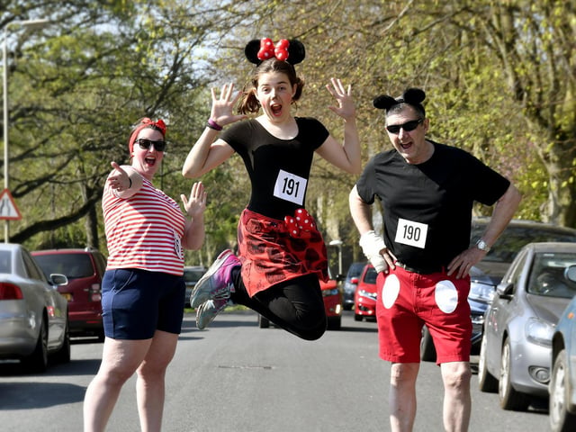 Mum Jane, Grandad Peter and Daughter Daisy Keightley ready for fun at 2019's walk.