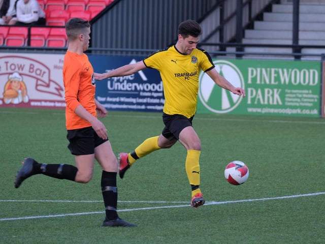 Trafalgar on the attack v Valley in the Senior Cup final