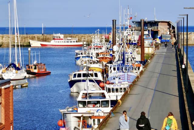 This photograph by Aled Jones features Bridlington harbour’s north pier on a beautiful spring day.
