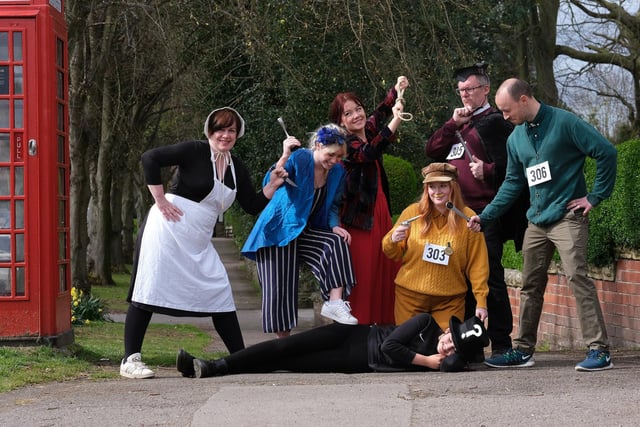 Whodunit characters ready for to solve the crime.. and take part in the walk.