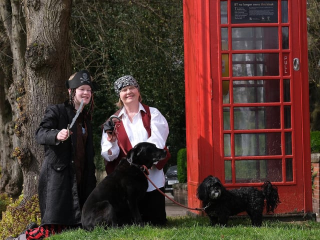 Pirates and pooches taking a break.