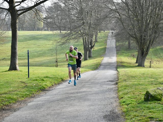 Phill Taylor of Brid Road Runners on his way to winning Sewerby Parkrun
Photo by TCF Photography