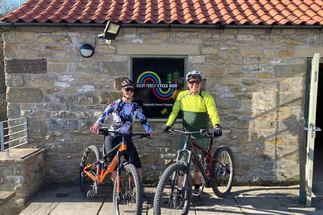 Rachel Connerney and Mark Grange led the introduction to mountain biking course. The course teaches you the basics of mountain biking at Dalby Forest.