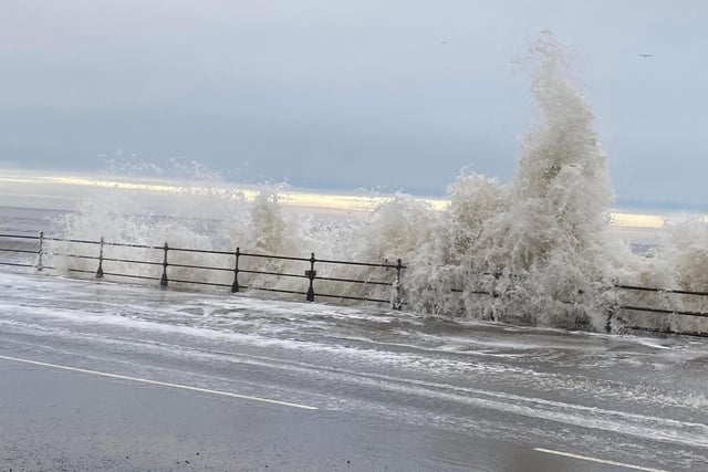 Crashing waves outside the Oasis cafe.