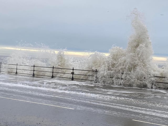 Crashing waves outside the Oasis cafe.