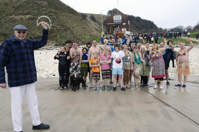 Brave residents get ready for the fifth annual Flamborough Pre-School Boxing Day Dip in 2014. (NBFP PA1452-3g)