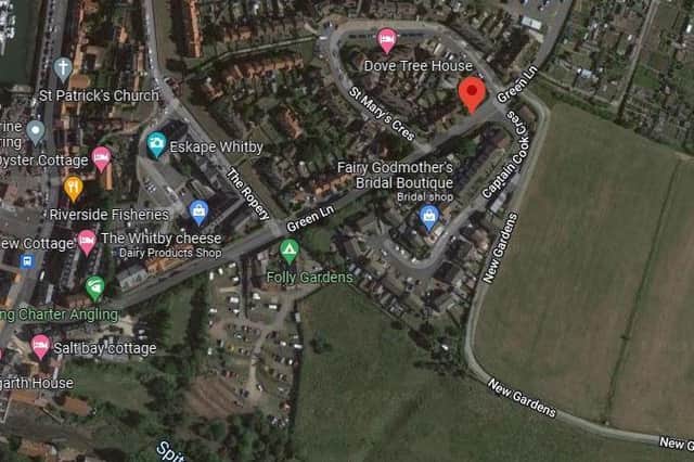 The site is to the right off Green Lane