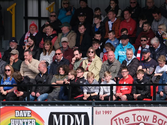 Boro supporters watch the crucial match against Radcliffe