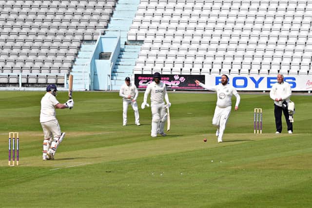 Action from Scarborough's home win against Beverley Town CC
Photo by Simon Dobson