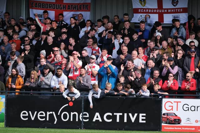 Boro fans cheer on their team against Radcliffe

Photos by Richard Ponter