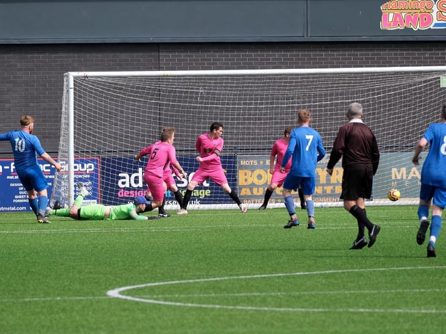Cayton Corinthians v Roscoes Bar in the Goal Sports Trophy final