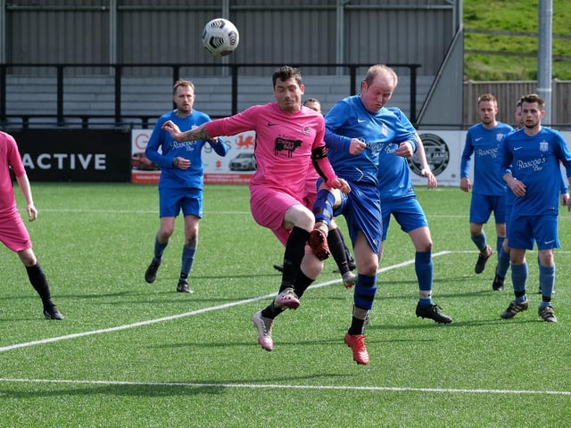 Cayton Corinthians v Roscoes Bar in the Goal Sports Trophy final