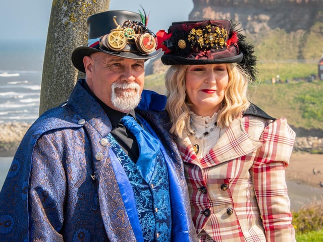 Elaborate costumes up at Whitby's whalebones.
picture: Deborah McCarthy.