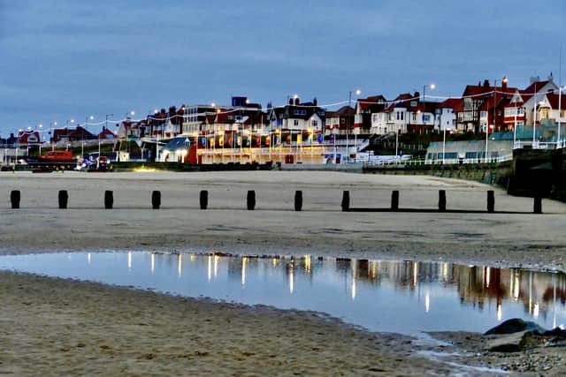 Aled Jones frames the seafront lights on Bridlington’s south side.