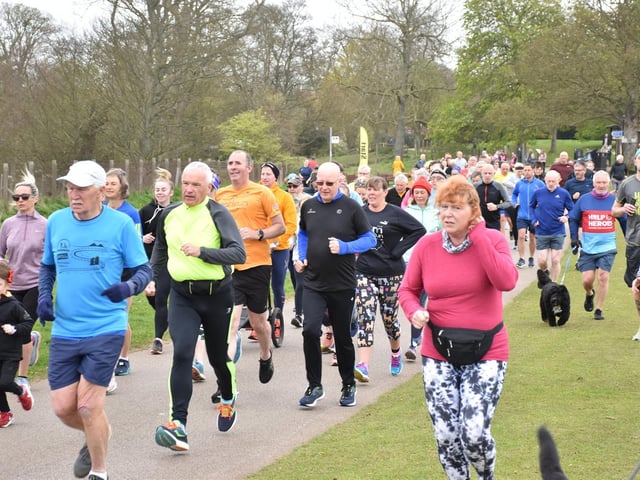 The Parkrun entrants at Sewerby in the early stages