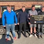 Mathew Walpole, Josef Galinski, George Oseland, Gary Oseland, Barry Galinski and Andy Cunningham, who are driving to Benidorm in their 'banger' for Saint Catherine's.