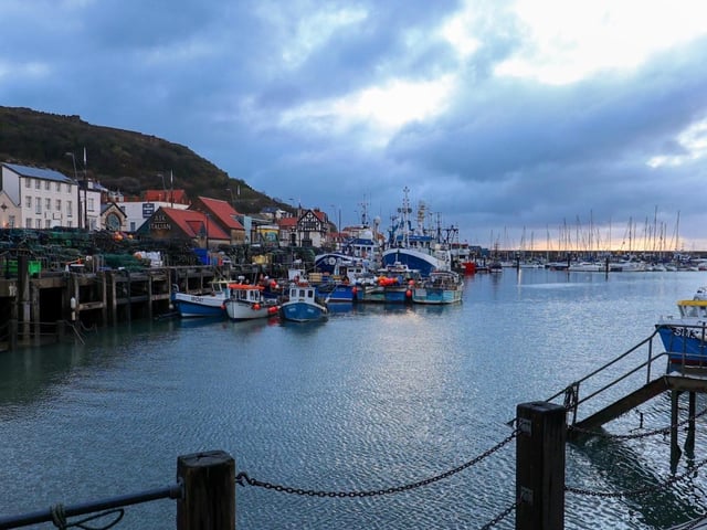 Snapshot of the harbour in-between showers.