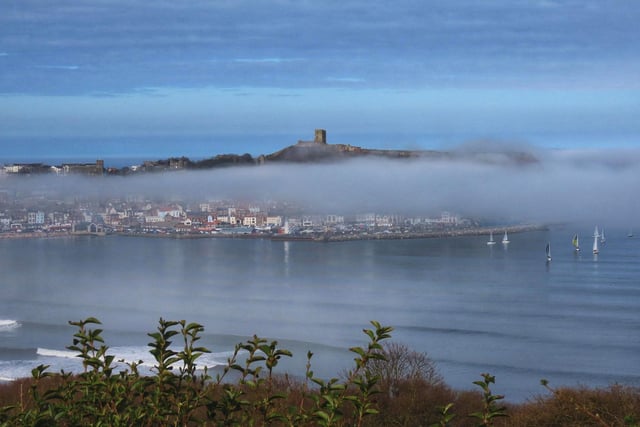 Scarborough circled by the mist.