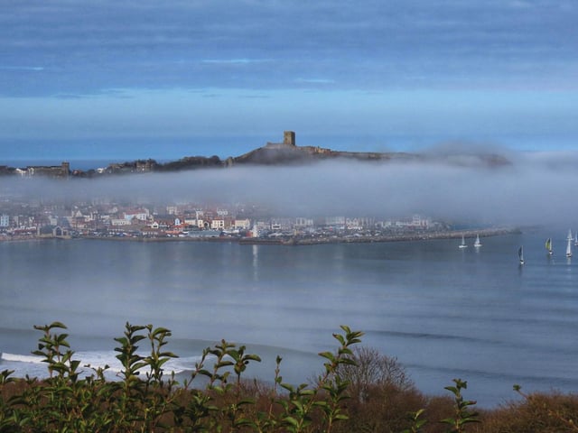 Scarborough circled by the mist.