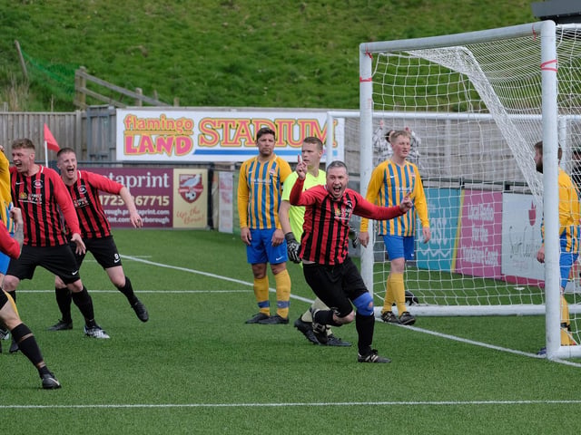 Provins and his teammates cheer the late winner