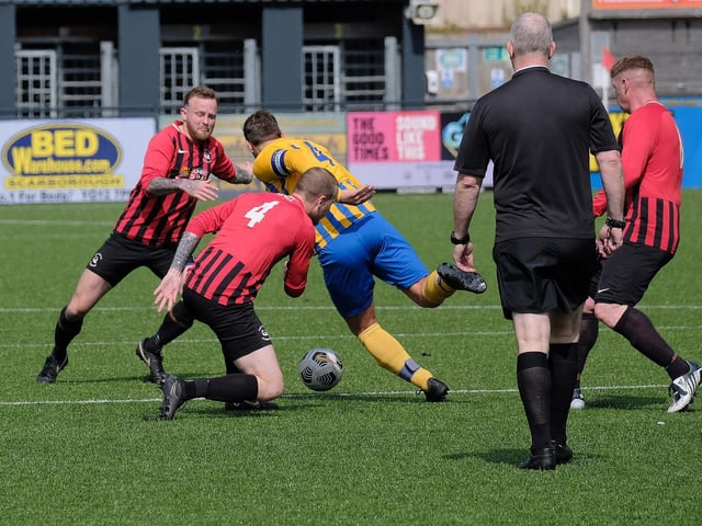 The teams battle it out at the Flamingo Land Stadium