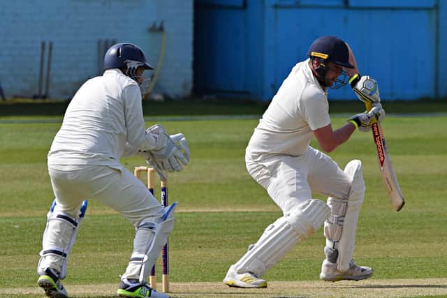 Charlie Hopper in batting action for Scarborough 2nds in the win against Brandesburton
Photo by Simon Dobson