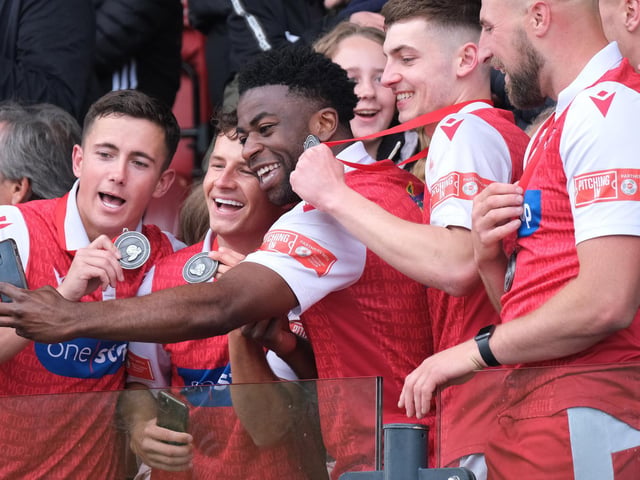 Boro players show off their medals