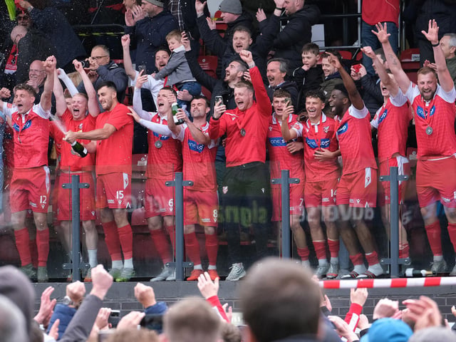 Boro's players celebrate