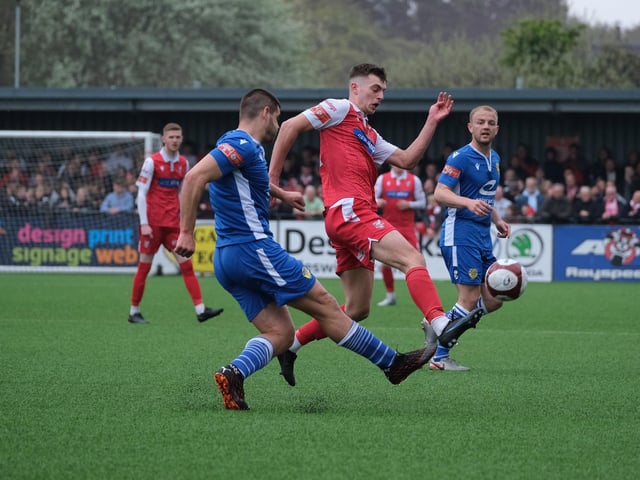 Action from the NPL Premier play-off final