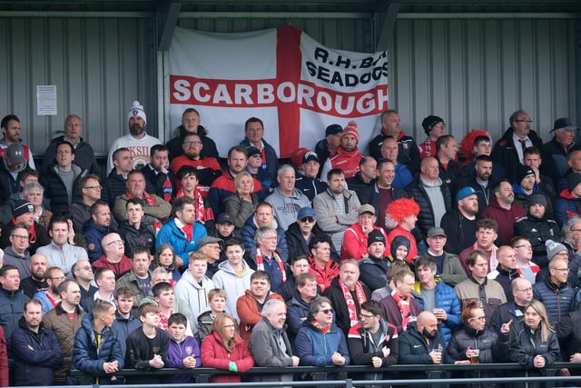 The Boro fans watch the action from the Adverset Stand