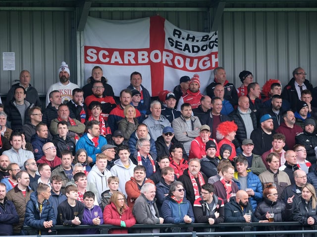 The Boro fans watch the action from the Adverset Stand