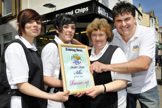 Chip Shop of the Year runners up Silks. From left, Abbie Ford, Emma Burrows, Angela Pattrick and Nigel Hodgkins.