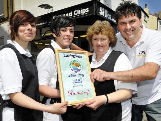 Chip Shop of the Year runners up Silks. From left, Abbie Ford, Emma Burrows, Angela Pattrick and Nigel Hodgkins.