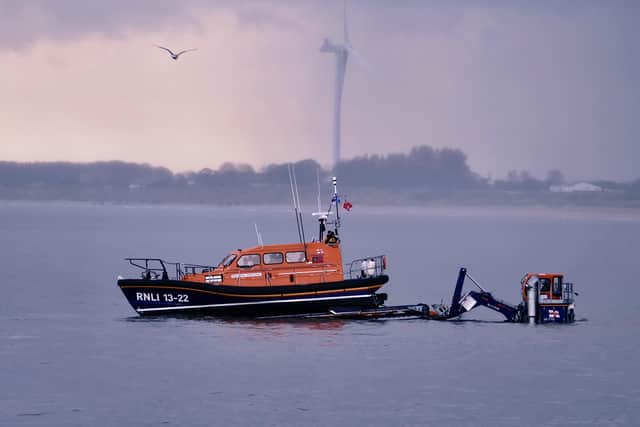 This photograph of the Bridlington RNLI crew at sea was sent in by Aled Jones.