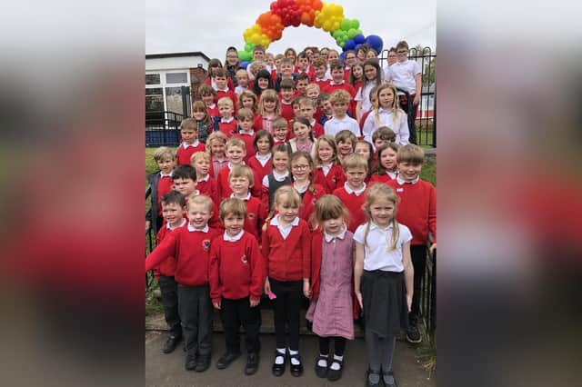 Fylingdales C of E Primary School pupils finally back at their school after having to relocate due to a flood.